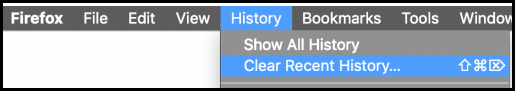 Skjermbilde slett cache med Firefox ved å bruke Clear Recent History