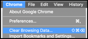 Skjermbilde slett cache med Chrome ved å bruke Clear Browsing Data