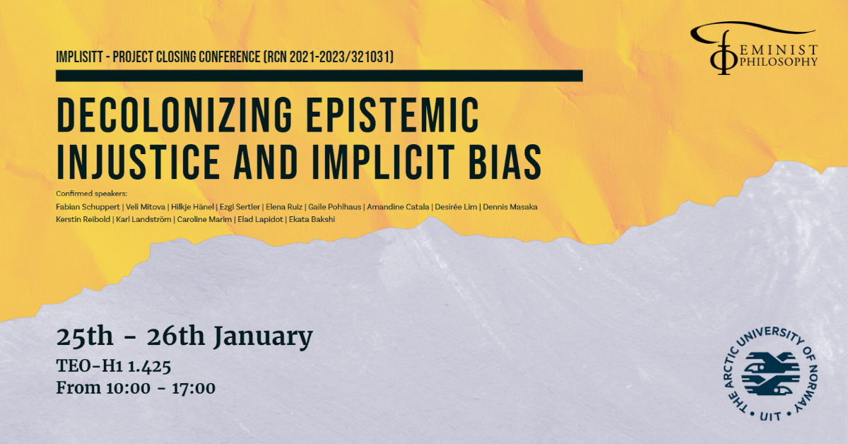 Illustrasjons-/bannerbilde for IMPLISITT - project closing conference: Decolonizing Epistemic Injustice and Implicit Bias 