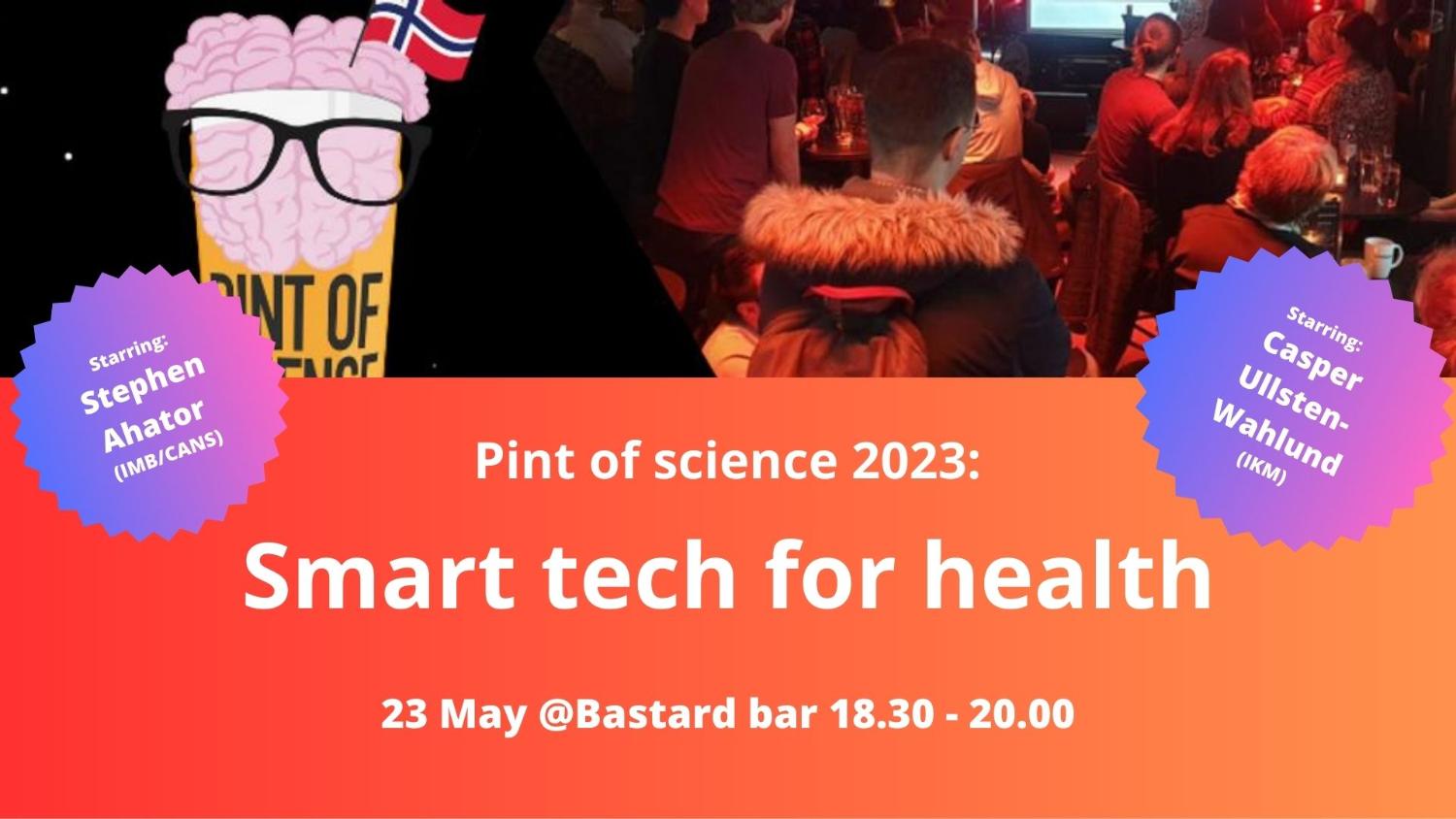 Illustrasjons-/bannerbilde for Pint of science 2023: Smart tech for health