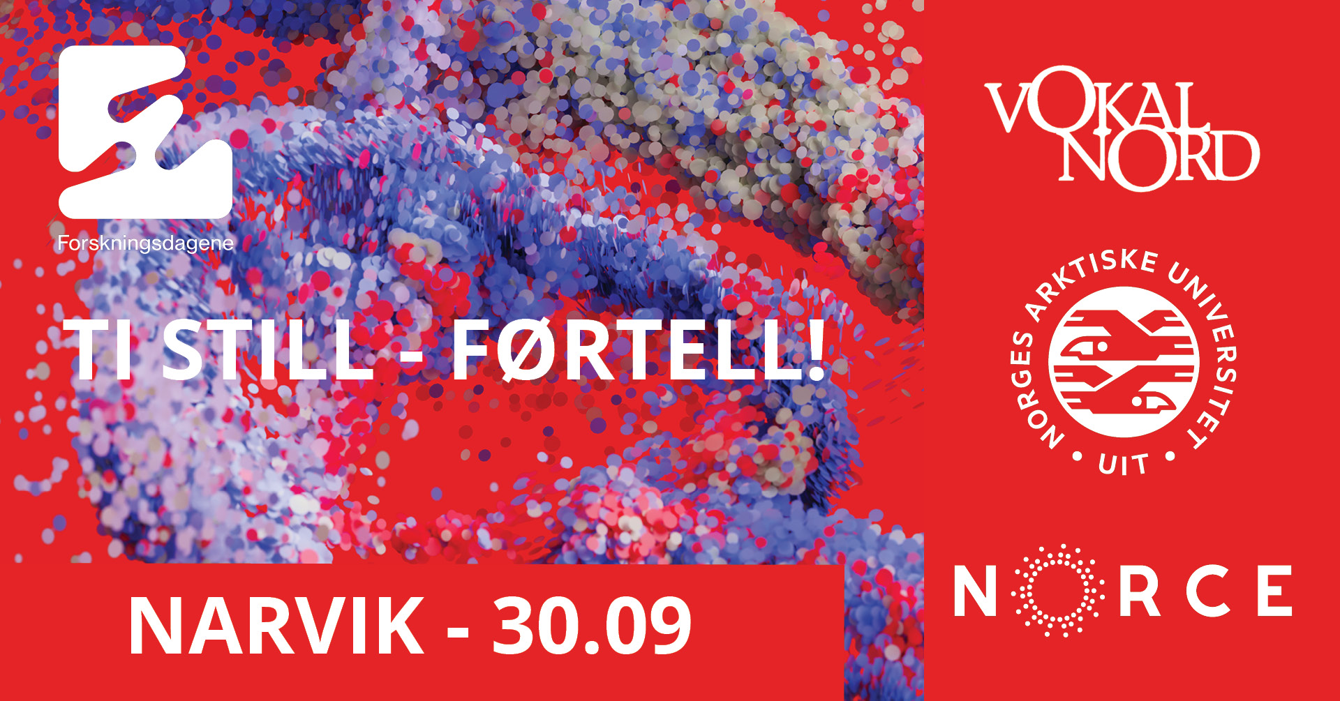 Illustrasjons-/bannerbilde for Ti Still – førtell! Kunst og kunnskap med Vokal Nord og forskere!