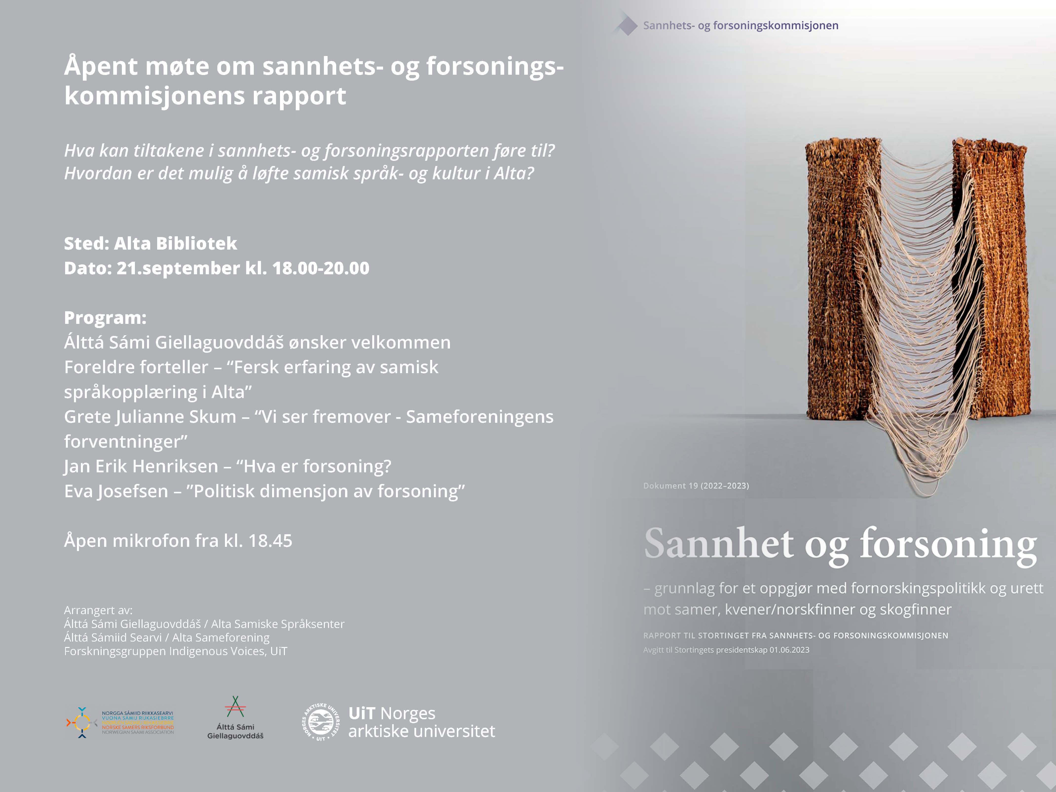 Illustrasjons-/bannerbilde for Åpent møte om Sannhets- og forsoningskommisjonens rapport