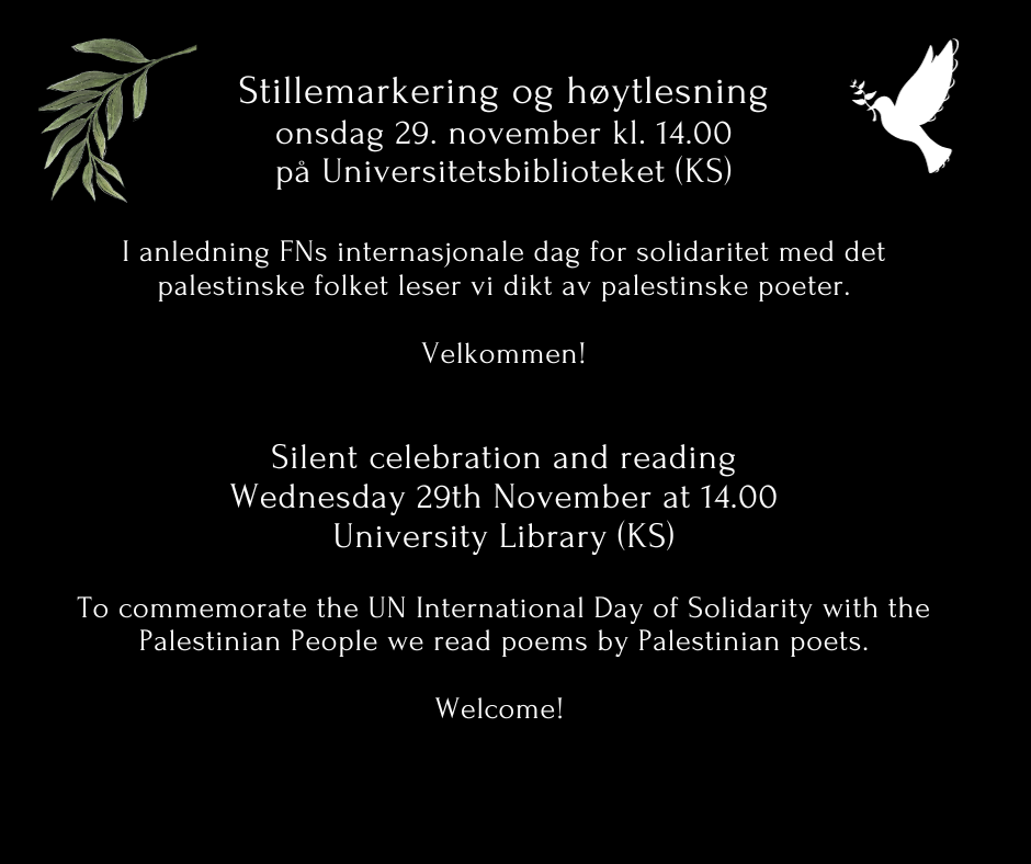 Illustrasjons-/bannerbilde for Høytlesning av palestinsk poesi // Reading of Palestinian poetry