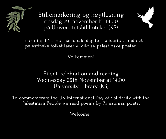 Illustrasjonsbilde for Høytlesning av palestinsk poesi // Reading of Palestinian poetry