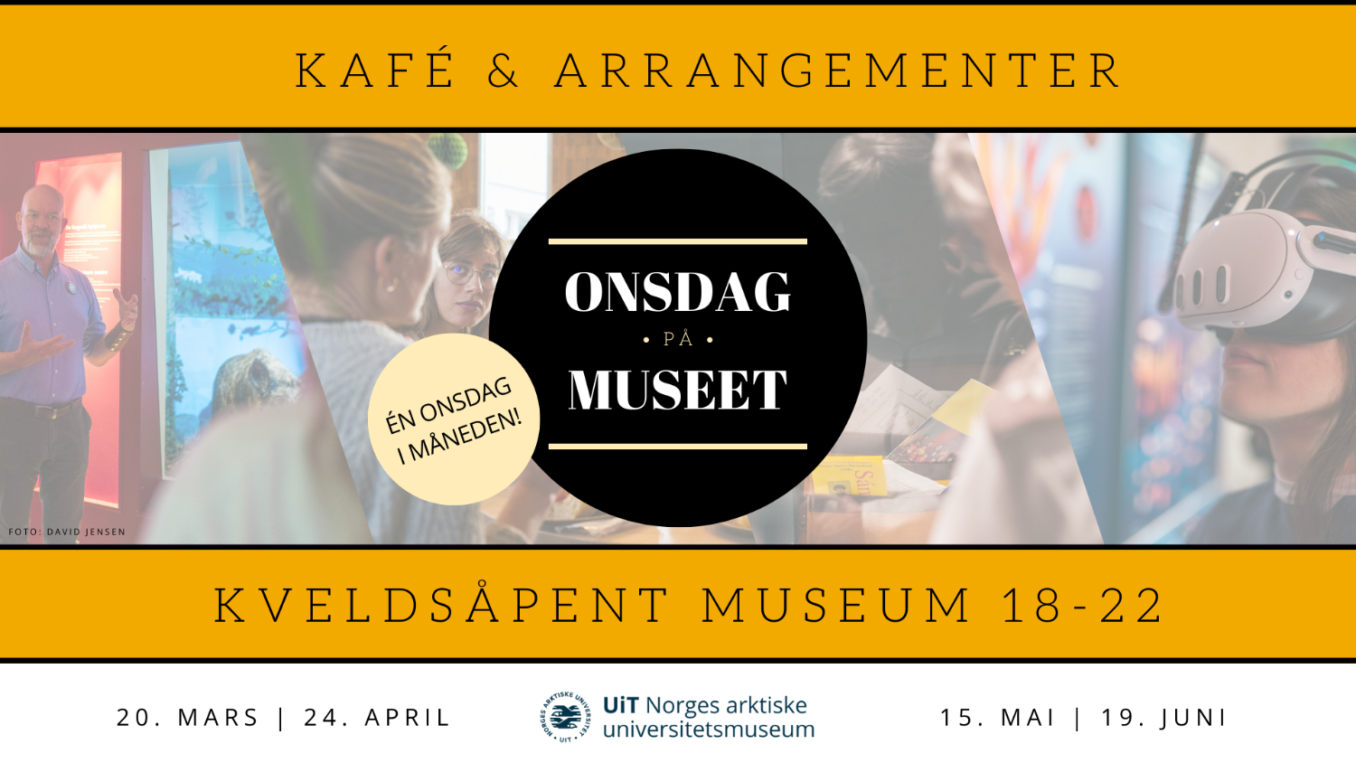 Illustrasjons-/bannerbilde for "ONSDAG PÅ MUSEET" | Kveldsåpent museum | Experience the museum at night