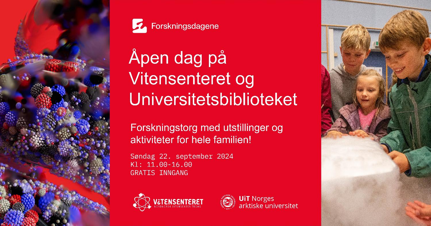 Illustrasjons-/bannerbilde for Åpen dag på Vitensenteret og Universitetsbiblioteket 