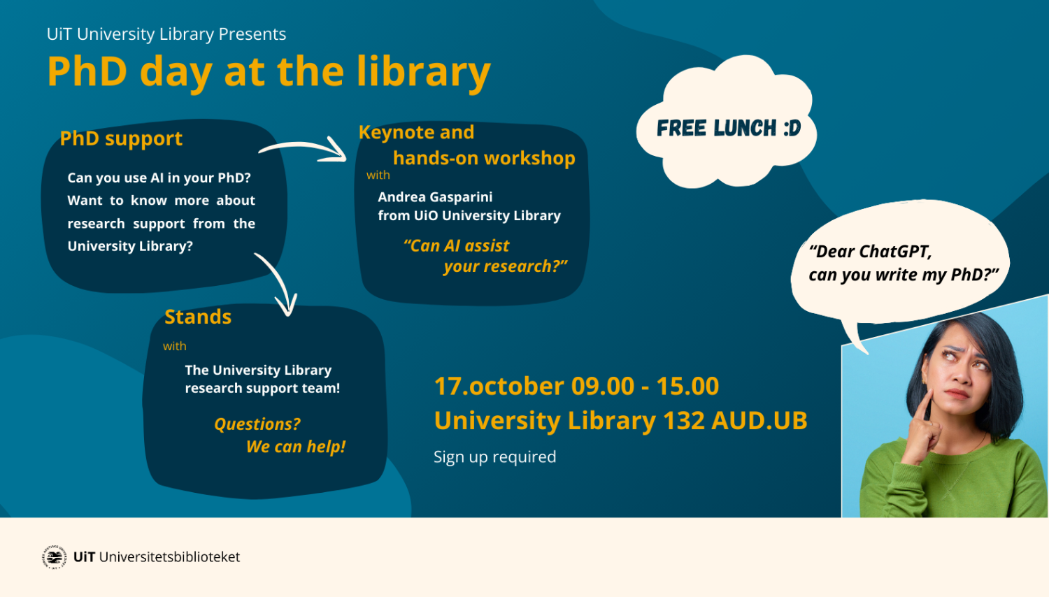 Illustrasjons-/bannerbilde for PhD Day at the Library