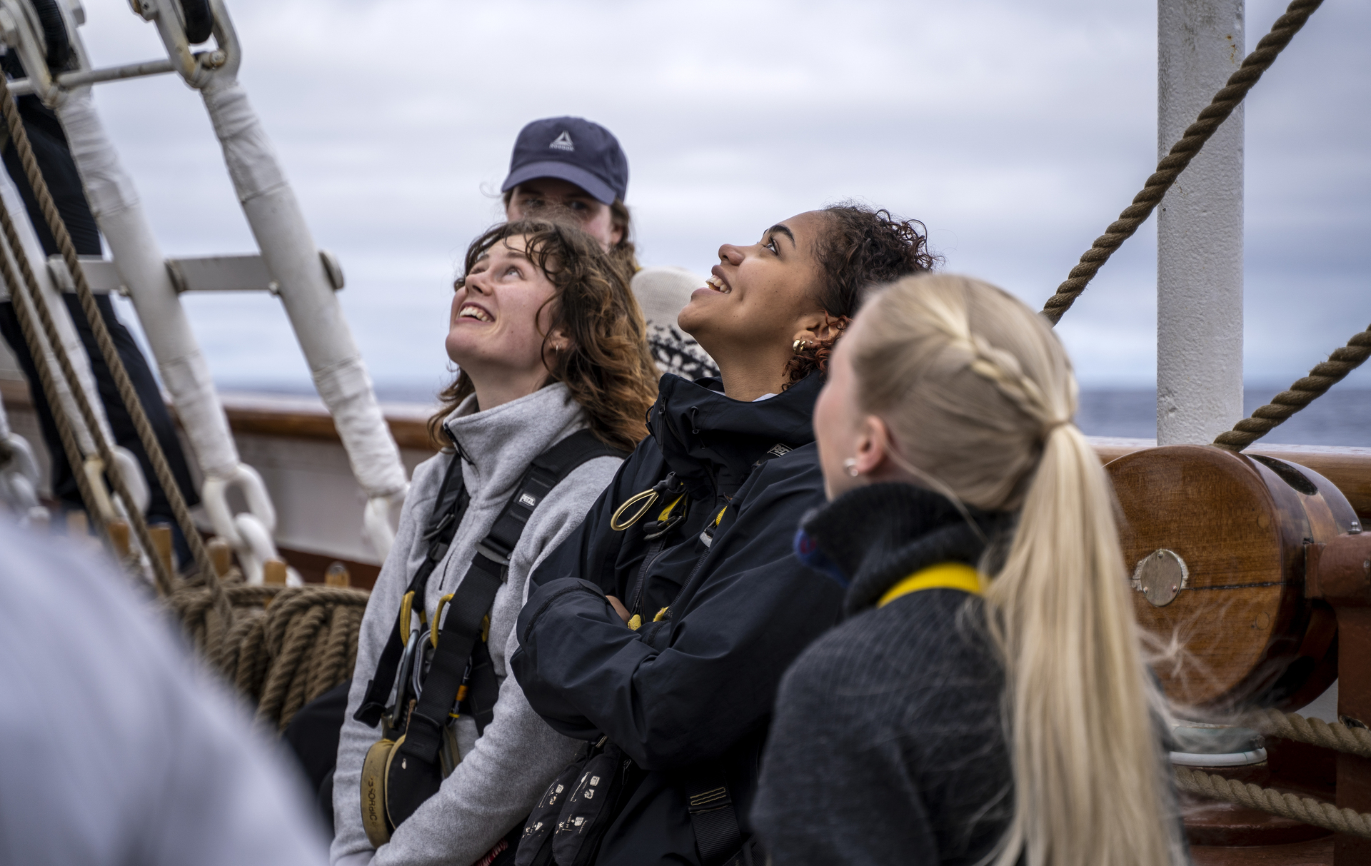 Students on a sail boat