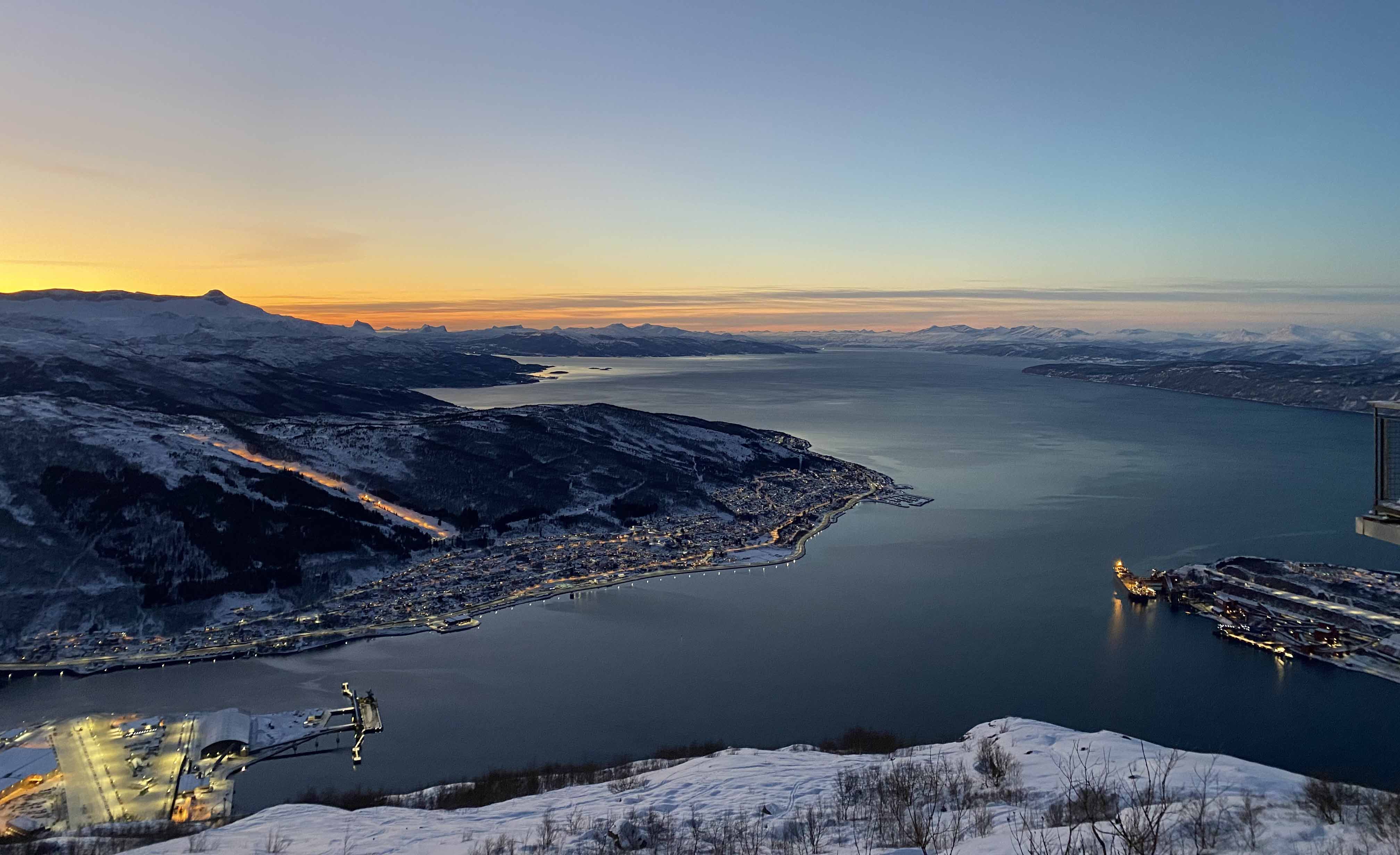 Narvik from the top of Narvikfjellet