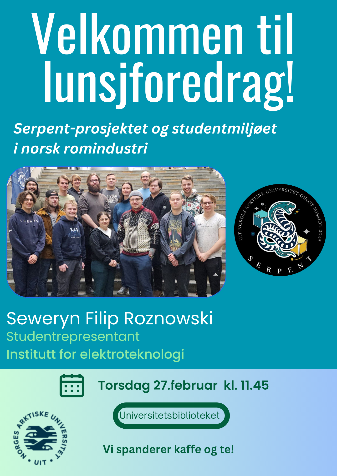 Illustrasjons-/bannerbilde for Lunsjforedrag - Serpent-prosjektet og studentmiljøet i norsk romindustri