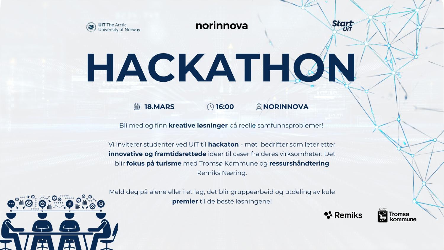 Illustrasjons-/bannerbilde for Hackathon - bli med å hack samfunnsutfordringer!