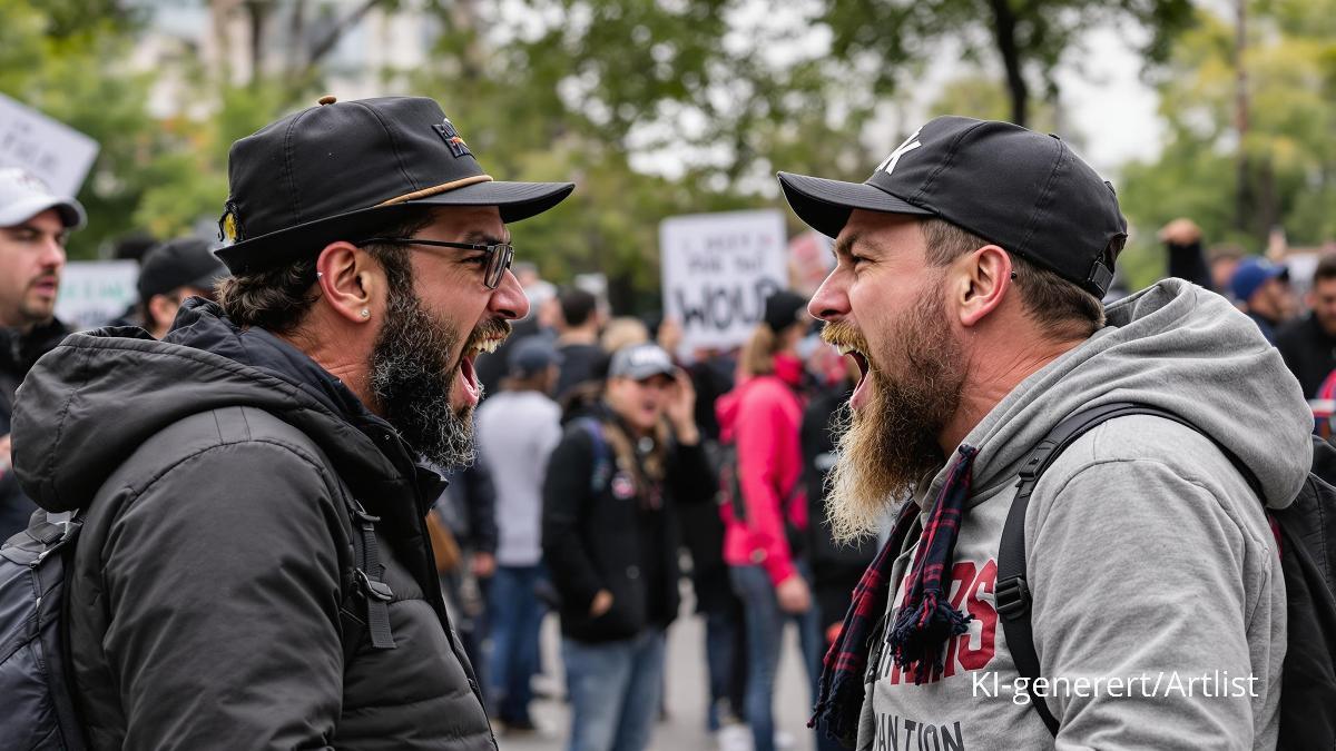 To menn skriker til hverandre