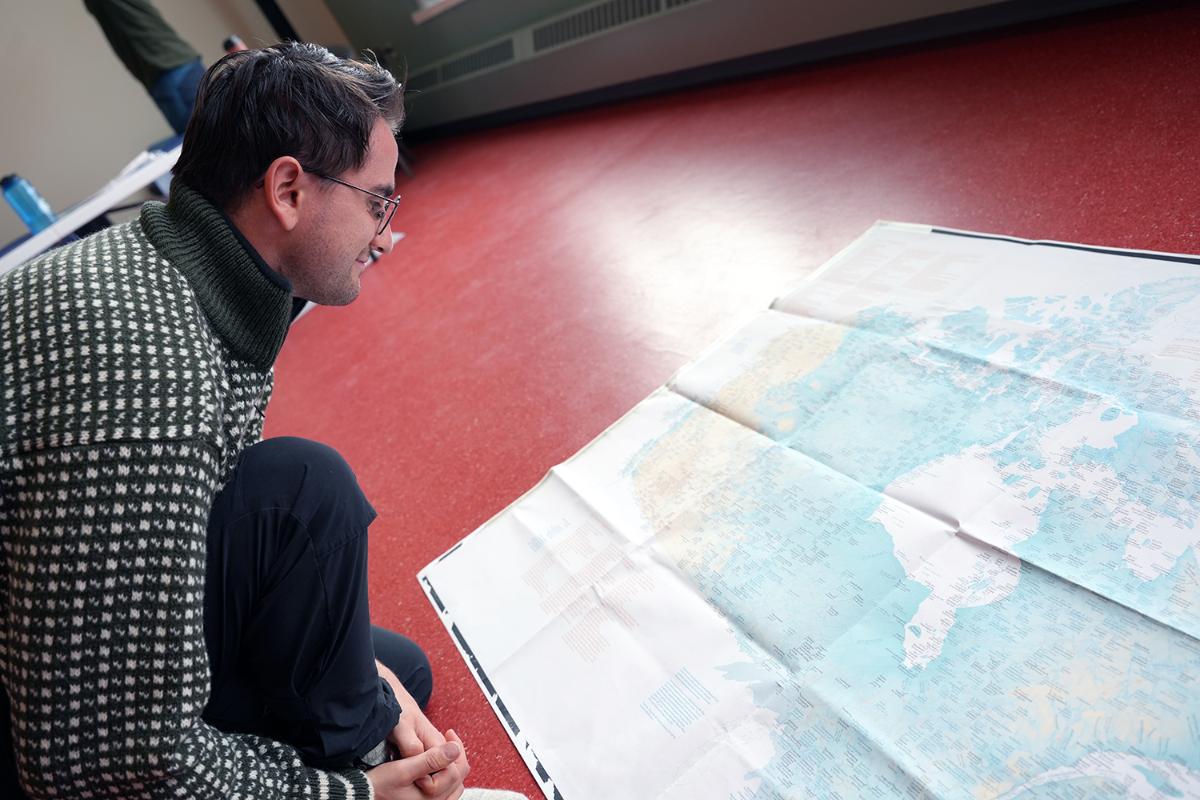 Man looking at a map