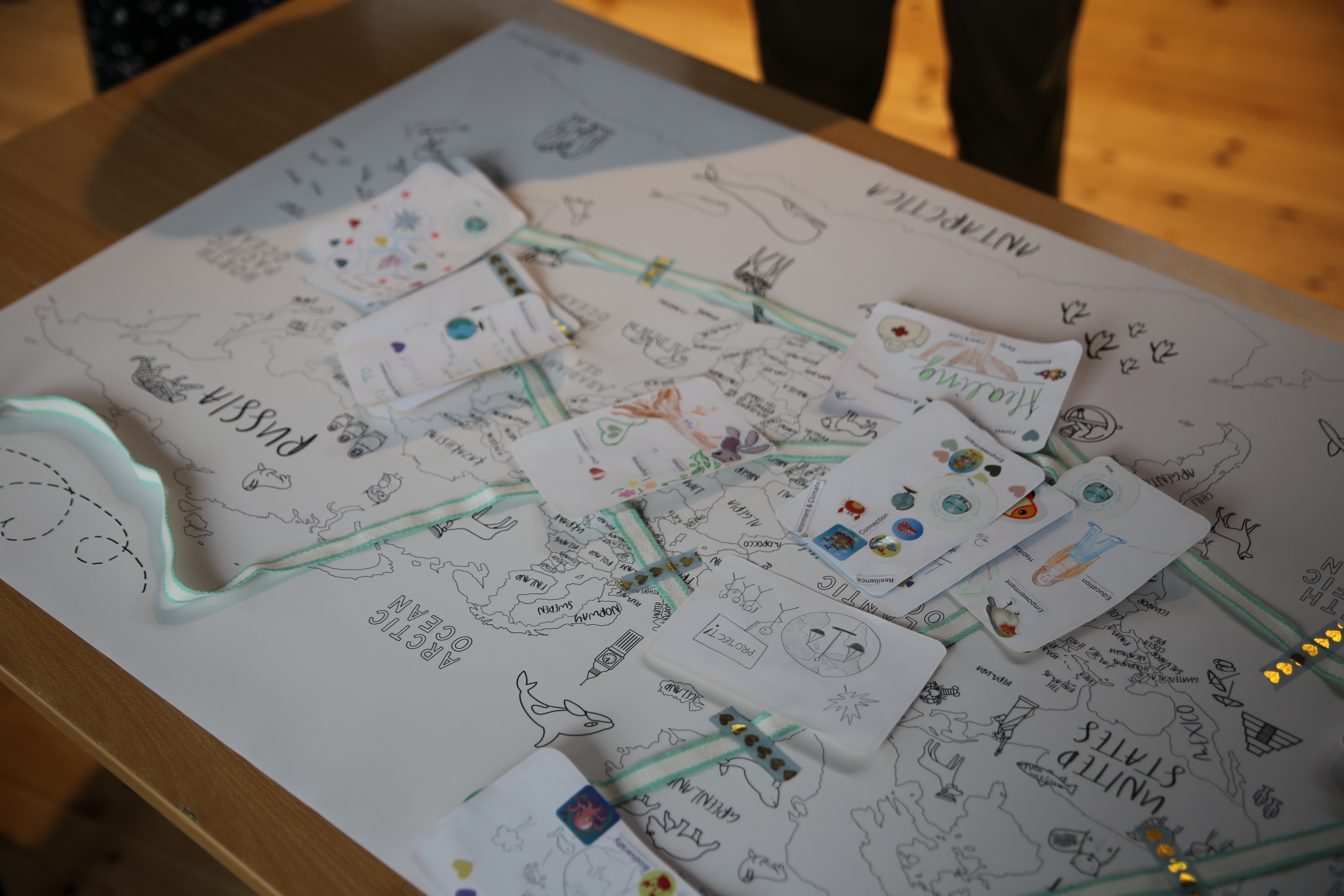 material for workshop on table