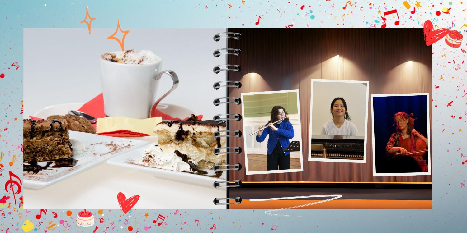 Illustrasjons-/bannerbilde for "Kaffeslabberas" - Kaker, kaffe og minikonsert!