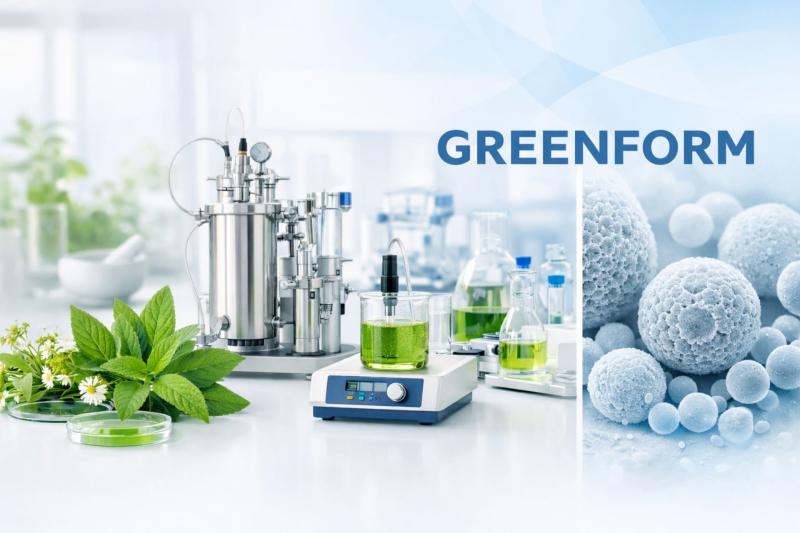 Illustrasjons-/bannerbilde for Bærekraftig grønn ekstraksjon og partikkelutvikling i legemiddelproduksjon/ Sustainable Green Extraction and Particle Engineering for Development of Pharmaseuticals