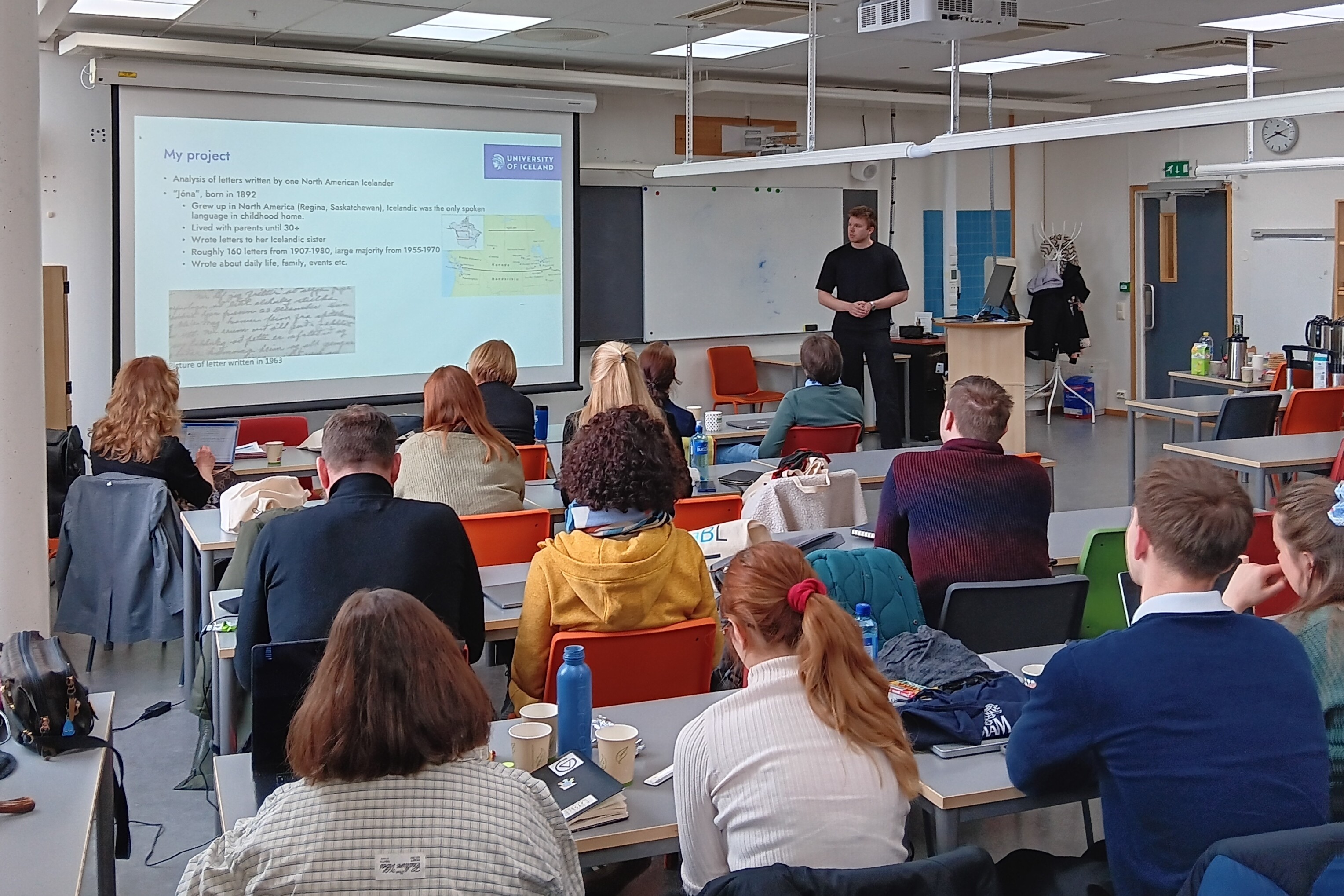 People sitting in a classroom.