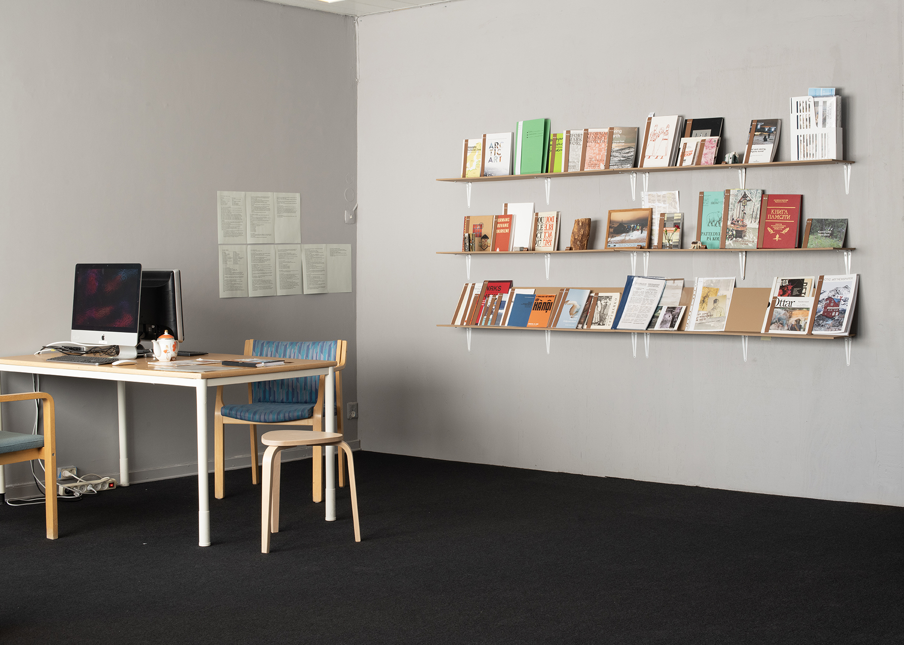 books and shelf and desk