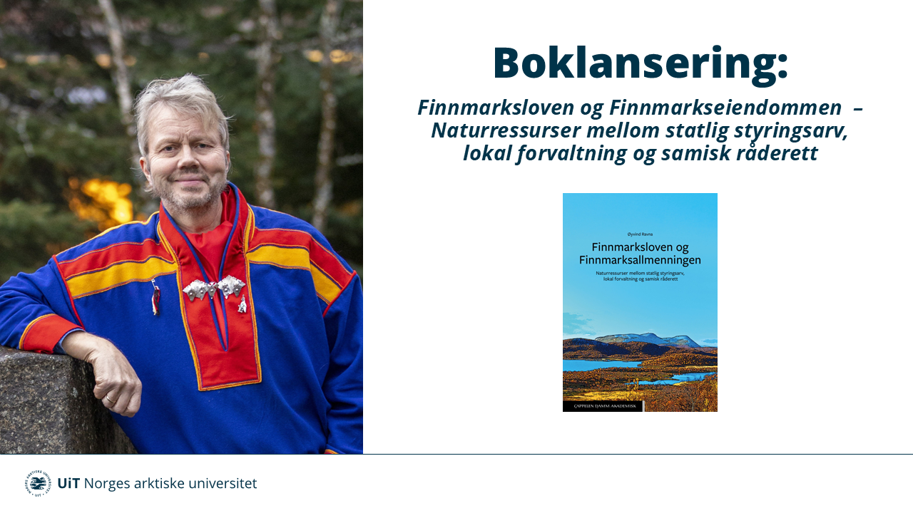 Illustrasjons-/bannerbilde for Boklansering av &laquo;Finnmarksloven og Finnmarkseiendommen &nbsp;&ndash; Naturressurser mellom statlig styringsarv, lokal forvaltning og samisk r&aring;derett&raquo;